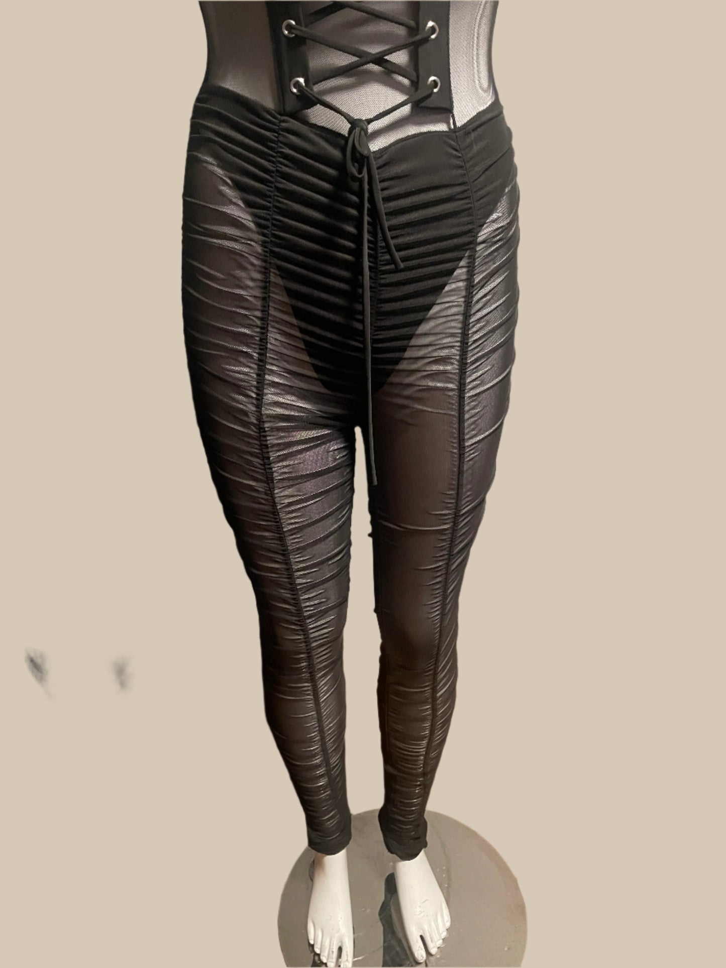 Mesh, Ruched and Laced Jumper
