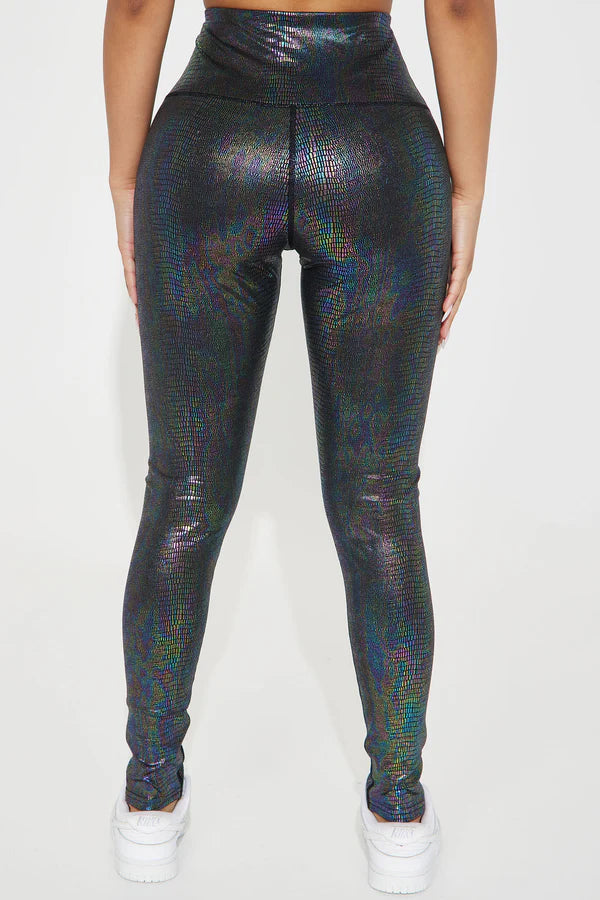 Black Multi Color High Waist Legging