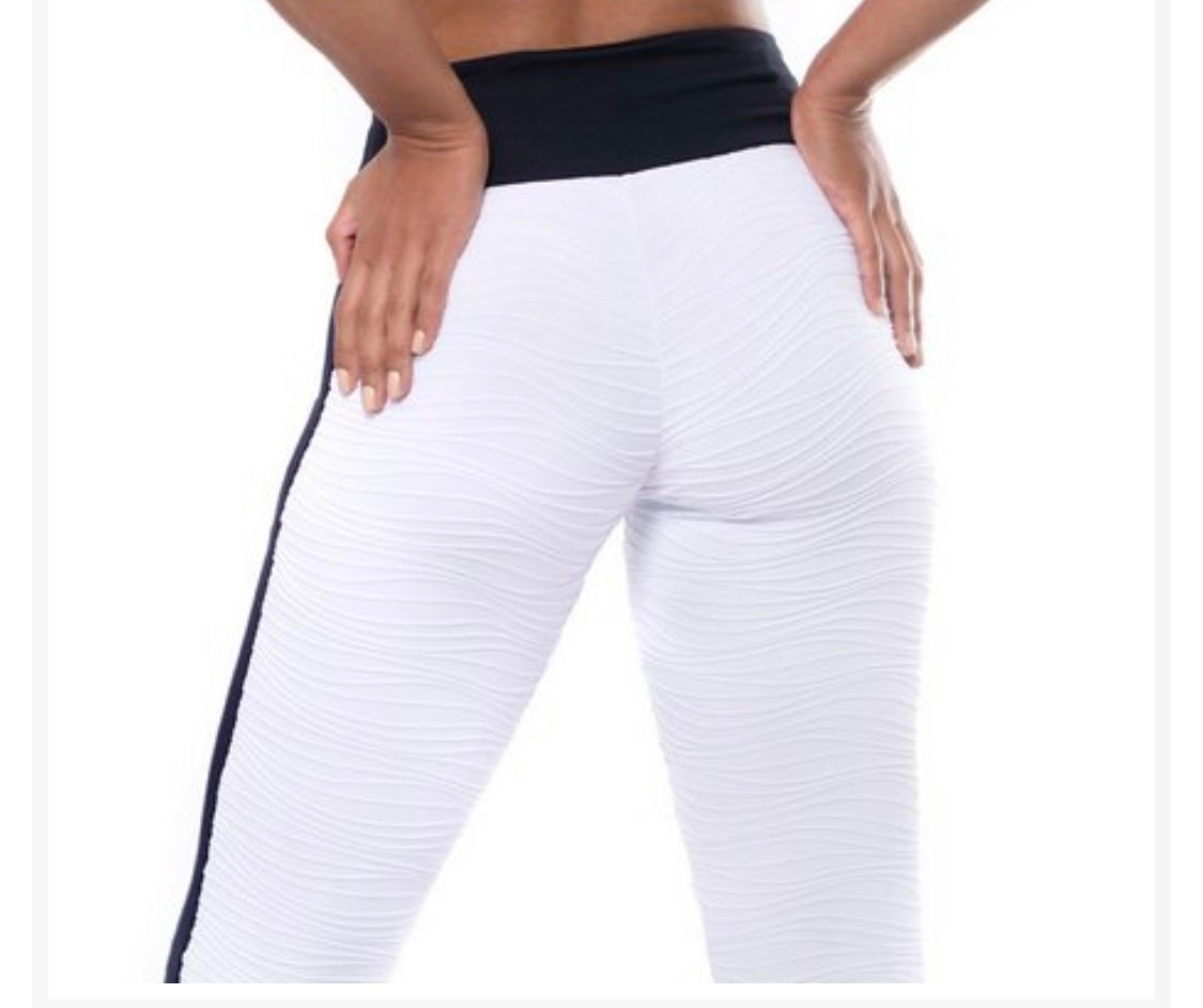 White Moto leggings